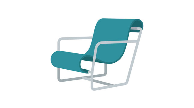 Minimalist modern chair floating in zero gravity 3D interior concept