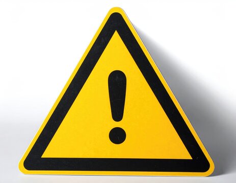 Yellow warning triangle with black border and exclamation mark