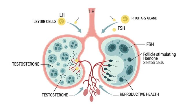 Detailed Illustration of Lung Tissue Showing Fibrosis and Cellular Damage Process.