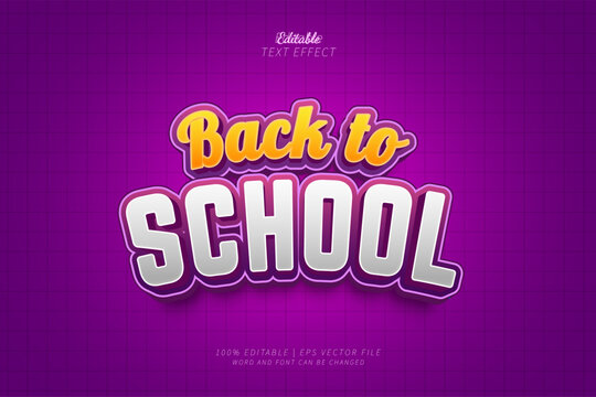 Back to School Editable Text Effect Style 3d Bold