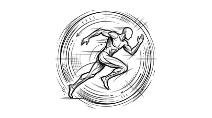 Obraz premium Athlete Running Silhouette, Speed, Motion, Competition, Sport