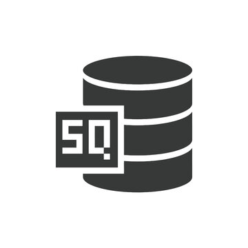Database icon with SQ label, representing data storage, information management, and query language
