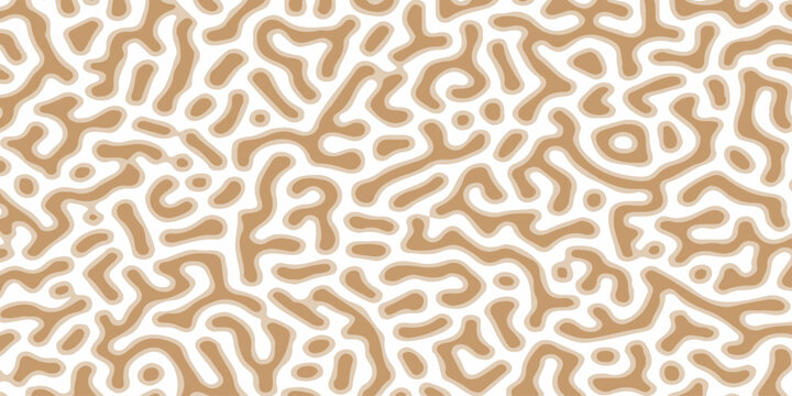 Abstract reaction diffusion pattern with organic maze like lines in beige and white for modern design backgrounds. An abstract, seamless Turing or reaction-diffusion pattern