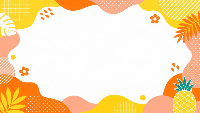 Summer-themed pop frame background