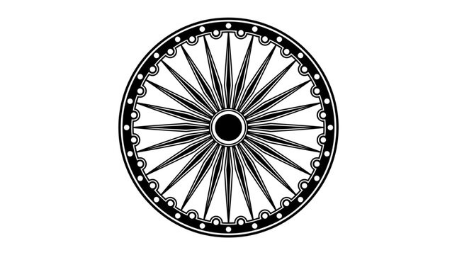 The Ashoka Chakra emblem representing the wheel of law and progress.
