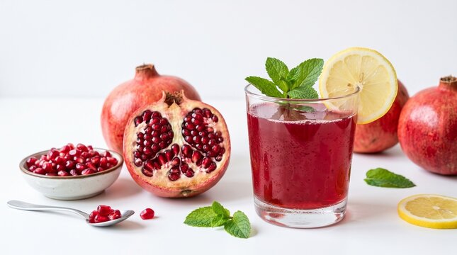 pomegranate and juice