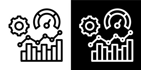 Obraz premium Performance Metrics Icon Set White Line Style Collection