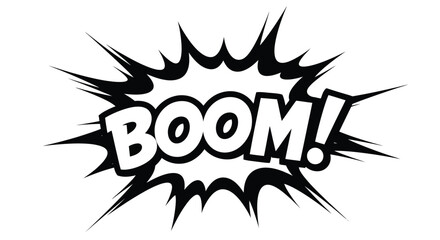 Dynamic Comic Explosion with Bold BOOM Text Illustration. © Nisa