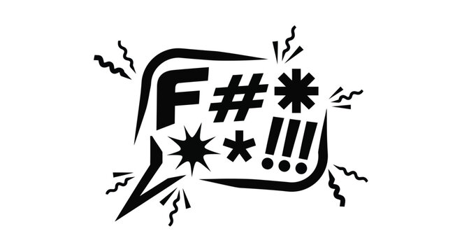 Expressive Comic Speech Bubble with Angry Symbols.