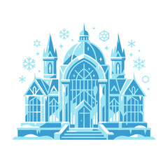Fototapeta premium Frozen Ice Castle Palace Illustration