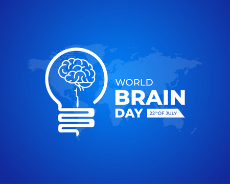 Vector illustration for Celebrate World Brain Day. July 22. A global initiative dedicated to raising awareness about brain health. Template for background with banner, poster and card.