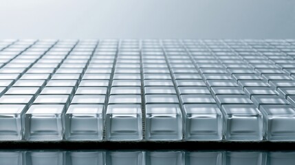 Fototapeta premium Glass tiles blocks grid perspective minimal material architecture abstract