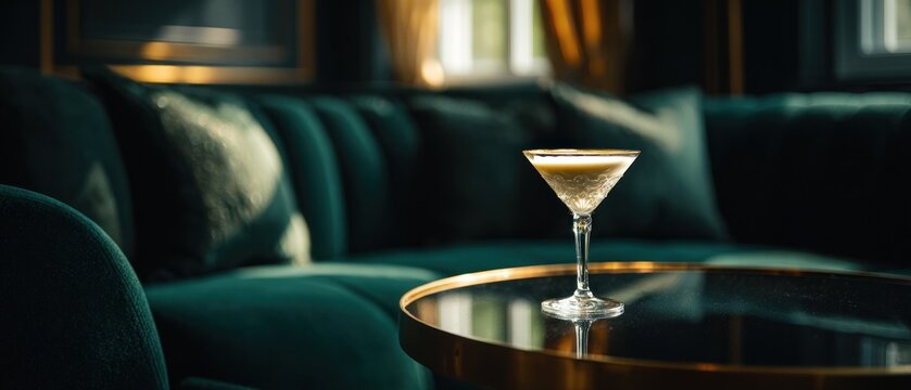 Cocktail in a glass on a table