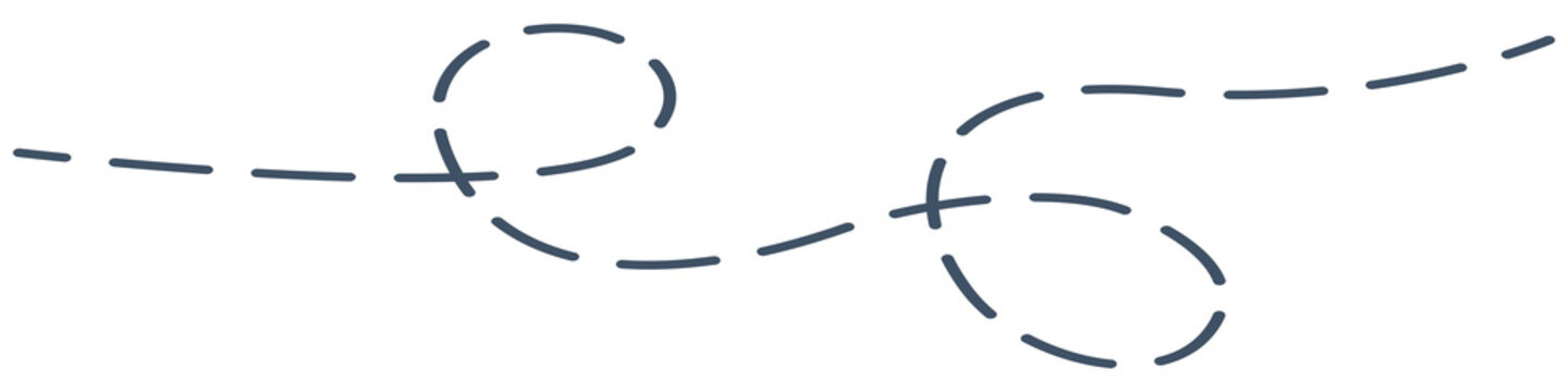 Minimal dashed curved line with smooth flowing path, seamless abstract doodle divider for modern clean layouts
