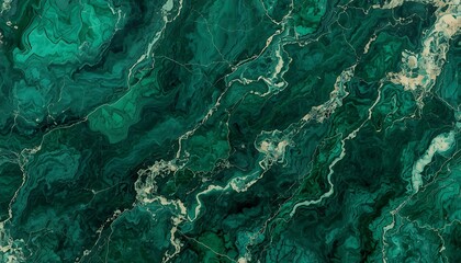 Naklejka premium Abstract emerald green and white marble texture with swirling patterns and veins, ideal for luxurious backgrounds