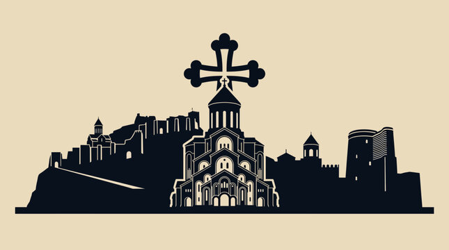 Cross and Germany Flag Fusion Vector Illustration of Protestant Identity