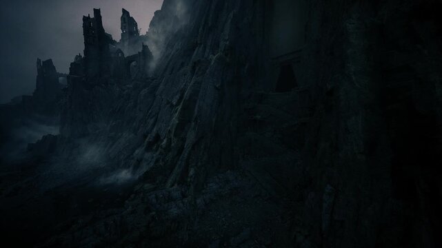 Erosion crafts strange and otherworldly scenery. Foreboding canyon formations shaped by ageold erosion evoke surreal extraterrestrial atmosphere