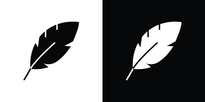 Feather icon line pictogram set