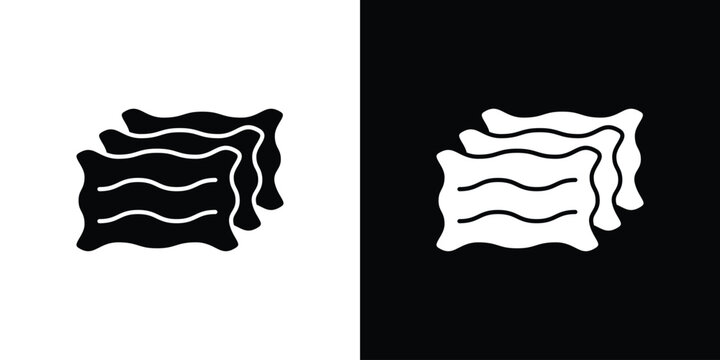 Lasagne icon line pictogram set
