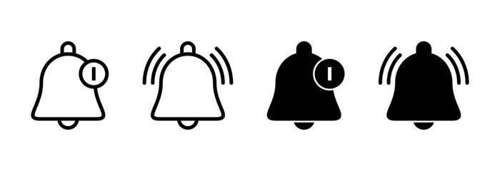 Obraz premium Bell Icon set vector. Notification sign and symbol for web site design