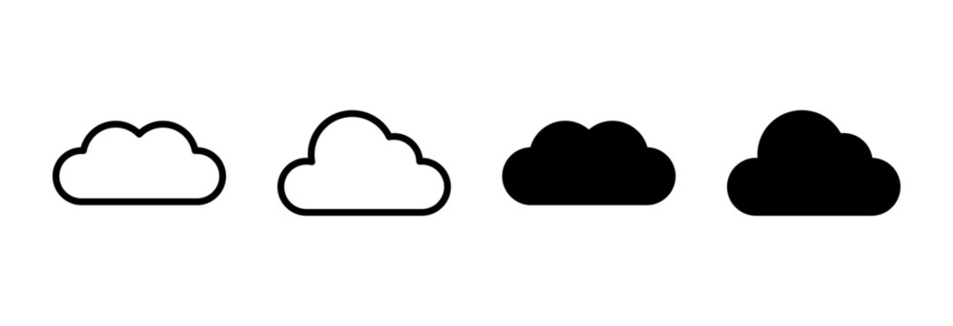 Cloud icon set vector. cloud sign and symbol