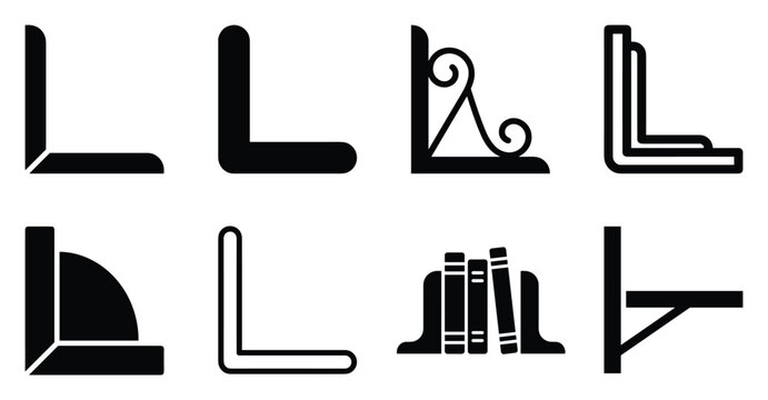 Minimalist bookend icon variations set, premium vector line art bundle for digital marketing, clean geometric horizontal bookends graphic designs for creative branding projects isolated on whi