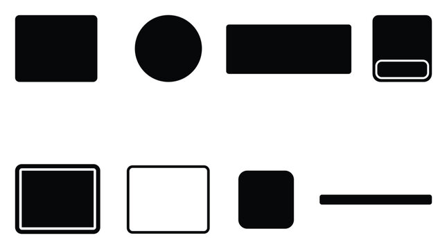 Minimalist mouse pad icon variations set, premium vector line art bundle for digital marketing, clean geometric horizontal pads graphic designs for creative branding projects isolated on white