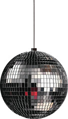 Obraz premium Isolated disco ball reflecting lights, retro party decoration, dance club sphere