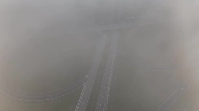 Nilo Maximo Highway near S&atilde;o Jos&eacute; dos Campos, S&atilde;o Paulo, Brazil. Establishing shot, aerial view.