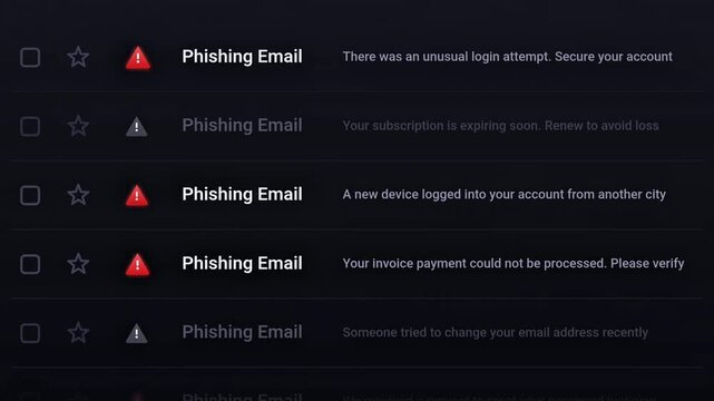 Phishing Email Alert Animation - Cyber Security Threat Notification Graphic