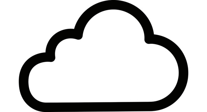 Minimalist black outline of a single cloud.