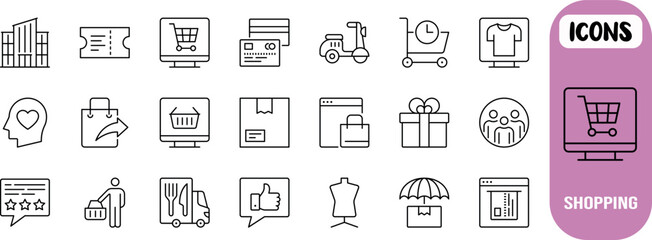 Online shopping delivery business concepts. shopping cart icon set, credit card icon set, package icon set © Liza