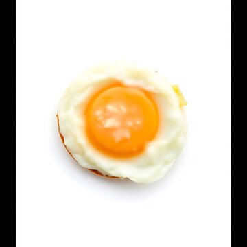 A single fried egg with a perfectly cooked golden yolk served in a shell egg white breakfast time breakfast nutrition gastronomy culinary ingredients delicious prepared
