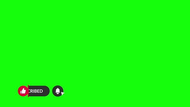 interactive subscribe, notification, like, comment, share, lower third animation on green screen