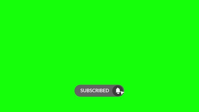 Interactive Subscribe Button and Notification Bell With bouncing Animation Lower Third on Green Screen