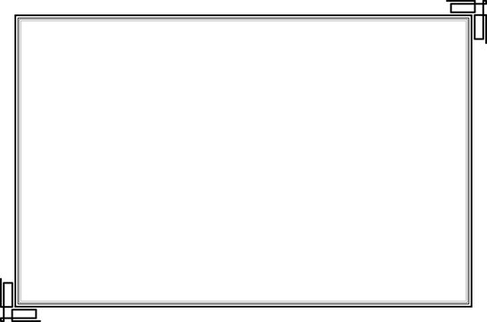Elegant Black Geometric Border Frame with Thin Lines on White Background. Design print for greeting cards, wedding invitations, restaurant menu, royal certificates. 3a
