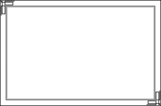 Elegant Black Geometric Border Frame with Thin Lines on White Background. Design print for greeting cards, wedding invitations, restaurant menu, royal certificates. 4a