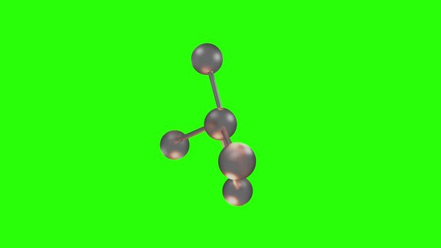 Zirconium Molecule or Particle Spins over Green Screen.