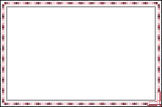 Elegant Black and Red Geometric Border Frame with Thin Lines on White Background. Design print for greeting cards, wedding invitations, restaurant menu, royal certificates. 3b