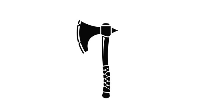 Black hand axe icon isolated on white background.