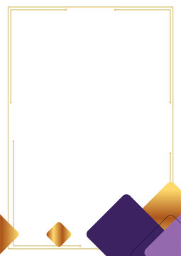 professional diploma certificate background template with royal purple gold geometric element