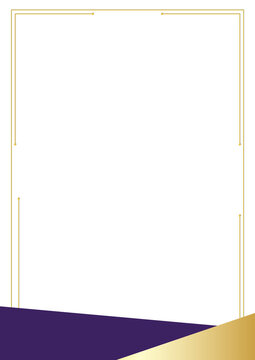 corporate achievement certificate background layout with purple gold triangle element