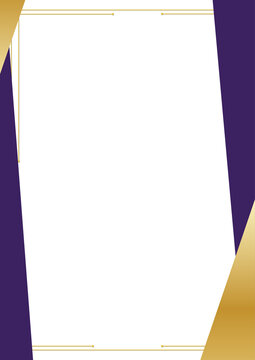 luxury certificate background template with violet gold triangle shape