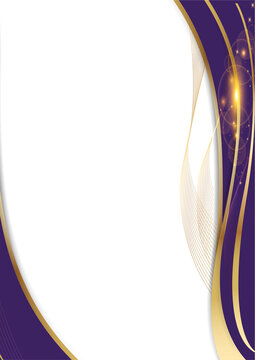 professional success certificate background template with violet gold sparkle ribbon
