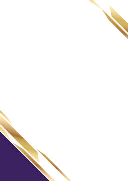 corporate achievement certificate background layout with deep purple gold geometric shape