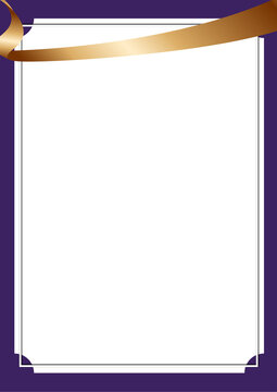 luxury award certificate background template with royal purple gold curve