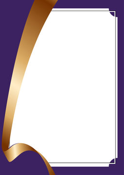 luxury diploma certificate background template with purple gold curve