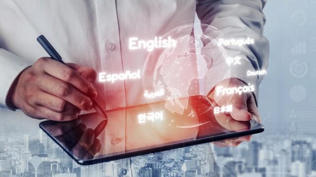 Global communication with multiple languages, digital translation tools, multilingual technology, cross-cultural communication, and virtual language learning environments. Muxer