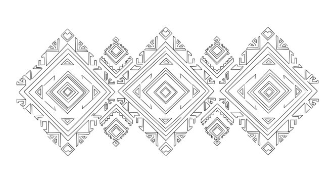 Tribal Diamond Pattern Border - Ethnic Geometric Ethnic Style