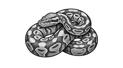 Fototapeta premium Coiled Venomous Snake Species Closeup.